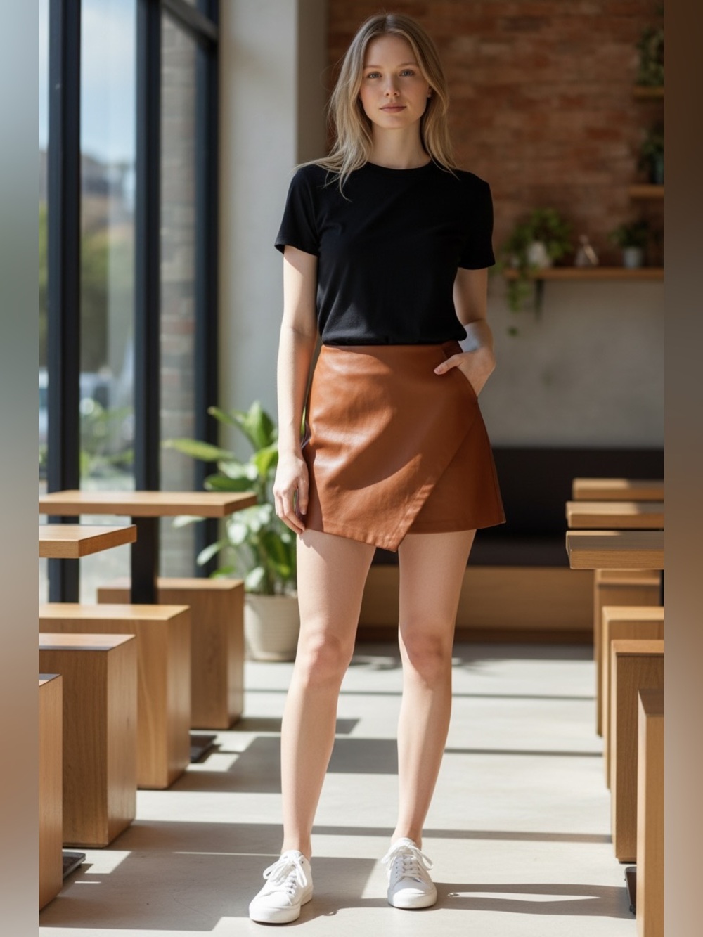 Blank NYC - NWC - Cognac Faux Leather Skirt
